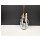vase with kitchen utensils 1 - knives etc