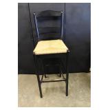 black and wicker bar stool / counter stool
