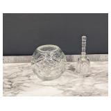crystal vase and bell