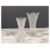 2 crystal vases