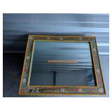 floral painted framed mirror