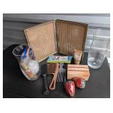 vintage gold tone metal folding picture frame -...