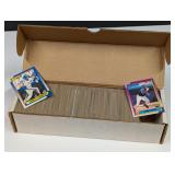 1990 Topps baseball cards in box marked '600-792'