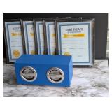 polaroid bluetooth speaker and 5 plastic...