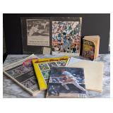 assorted baseball collector guides and clippings