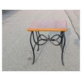 side table with metal legs