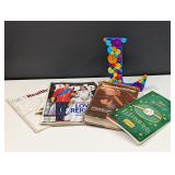 L wall hanging with buttons and miscellaneous