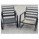pair of outdoor metal rockers