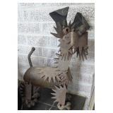 metal dog sculpture