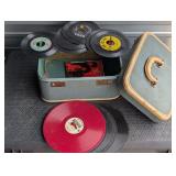 various very old records in old suitcase - most...