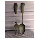 vintage metal fork and spoon wall decor
