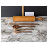 Rolling Pin and Handmade Wood Utensils