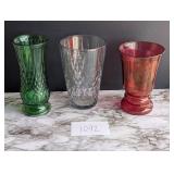 3 Large Glass Vases