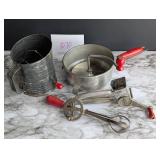 Vintage Red Handle Kitchen Tools