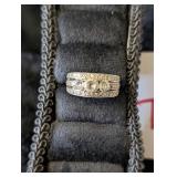Sterling Silver Ring with Cubic Zirconia (Marked)