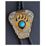 Bear Claw Bolo with Turquoise Style Stone