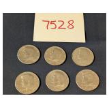 Half Dollars: 1 Each 1971 1972 1981 2001 & 2 1974