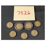 Nickels: One Each 1951 1952 19571959, & Three 1958