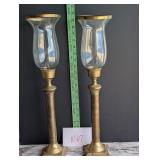 Vintage Brass and Glass Candle Holders 2