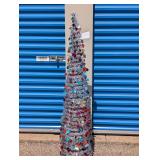 Silver Pop-up collapsible tinsel Christmas Tree 1