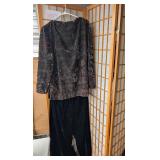 Handmade Green & Black Velvet Outfit