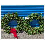 2 Approx 24' Artificial Holly Leaf Wreaths