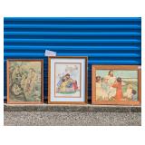 3 Vintage Jesus with Children Prints