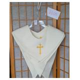Approx 8 Cream Choir Stoles with Embr'd Gold Cross