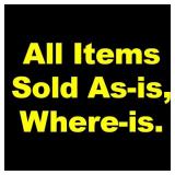 INFO: all items sold as is, where is