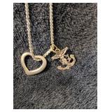 Chain with Mariner Cross Anchor and Heart