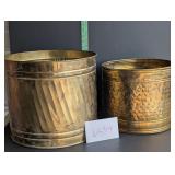 2 Brass Planters Lot 2