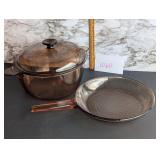 Vintage Corning Vision Amber Skillet & Baking Dish