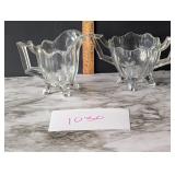 Vintage Glass Cream and Sugar set