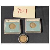 Three 1947 Nickels
