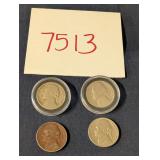 One 1940 and Three 1941 Nickels