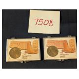 Two 2000 P Sacagawea Dollar coins