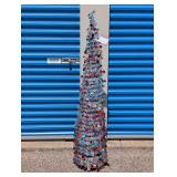 Silver Pop-up collapsible tinsel Christmas Tree 2