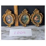 Mini Gold-Tone Ornate Framed Art #1