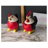 Rooster/Chicken Salt, Pepper, Cream and Sugar 3