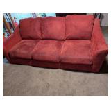 red/maroon microfiber couch SEE DETAILS FOR PICKUP