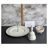 Serving Tray, Bell, and 3 Legged Teacup bowl