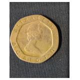 20 Pence Coin from England. 2nd Year of Mintage