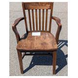 Vintage Oak Dining Chair with Arms