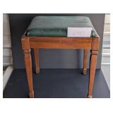 Green and Walnut Piano Bench