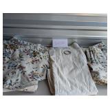6 Cream Curtain Panels and 5 Valance Panels