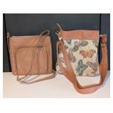 2 Purses, Relic & Braciano Canvas Butterflies