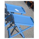 Nice Wooden Cornflower Blue TV Tray Table Set
