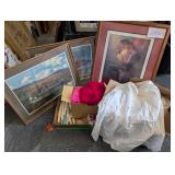 assorted Christian Art, Candles, Tulle, etc