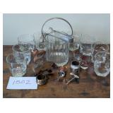 assorted Bar Glasses and Tools, etc