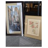 Vintage Syroco Poppies Print and City Scape